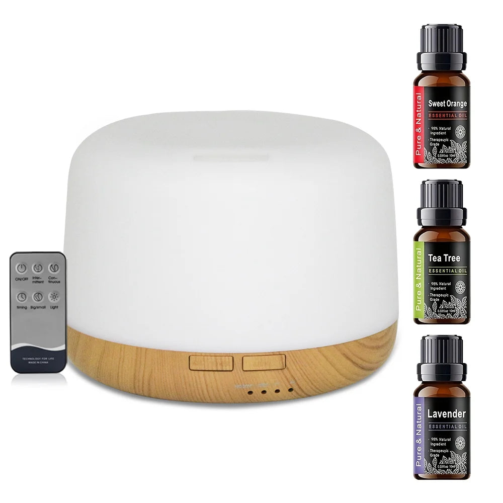 Diffuseur Zen 500ml – Humidificateur LED 7 Couleurs & Huiles Essentielles