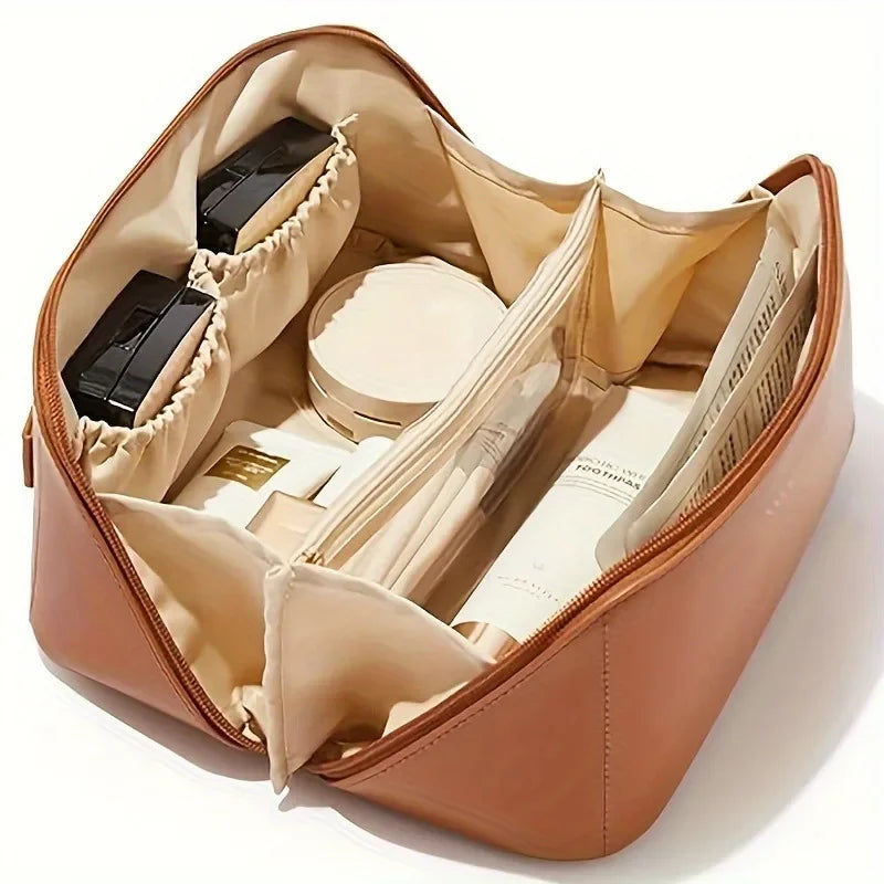 Pochette de maquillage en cuir étanche