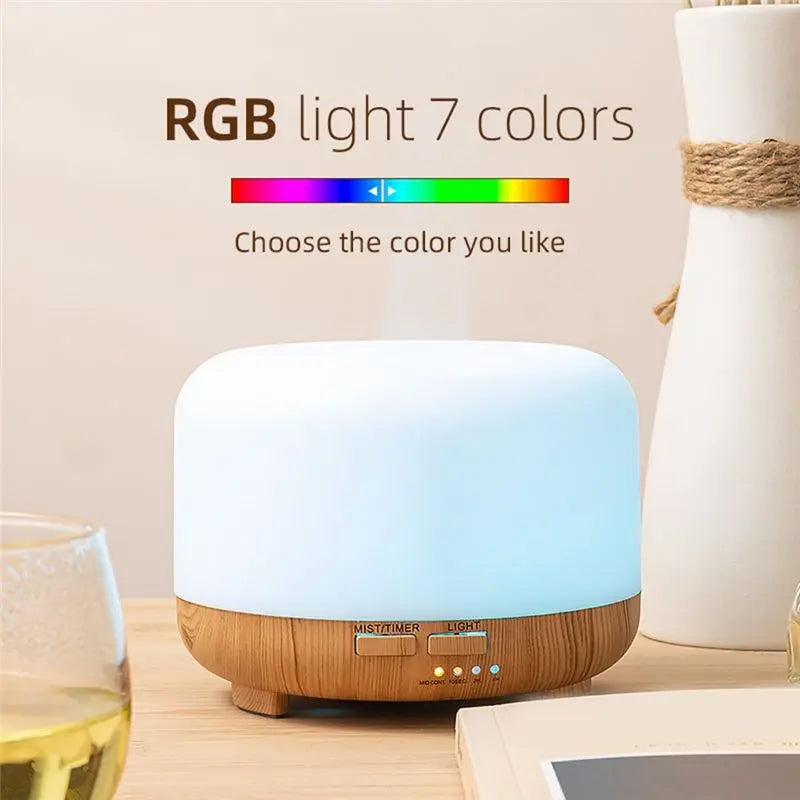Diffuseur Zen 500ml – Humidificateur LED 7 Couleurs & Huiles Essentielles