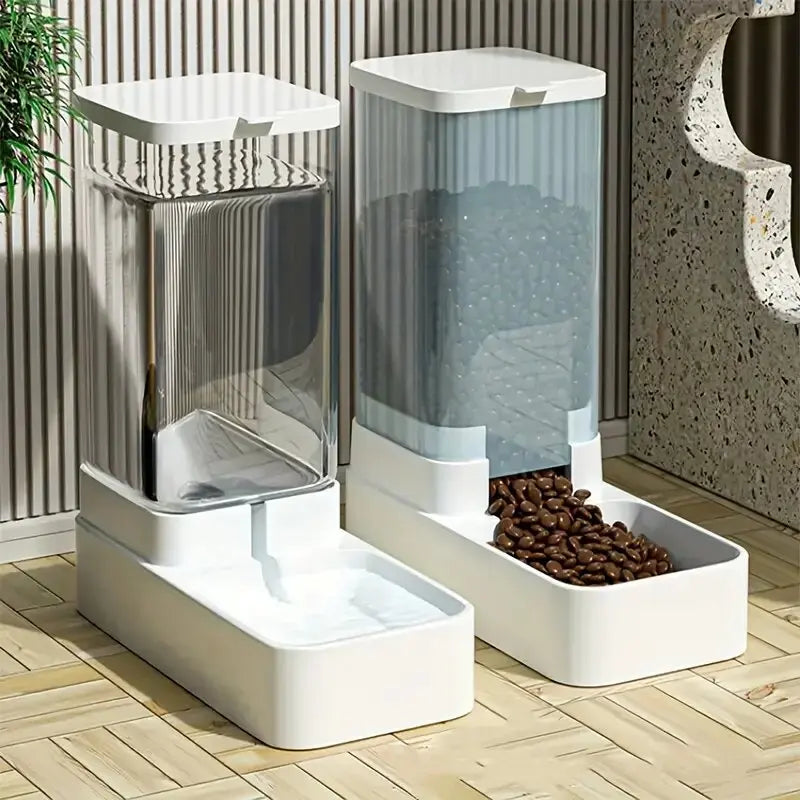 Distributeur Automatique 2-en-1 pour Chien & Chat – Grande Capacité 3,8L / 2,1kg – Design Moderne & Épuré