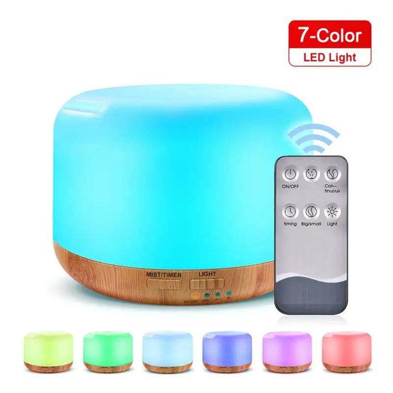 Diffuseur Zen 500ml – Humidificateur LED 7 Couleurs & Huiles Essentielles