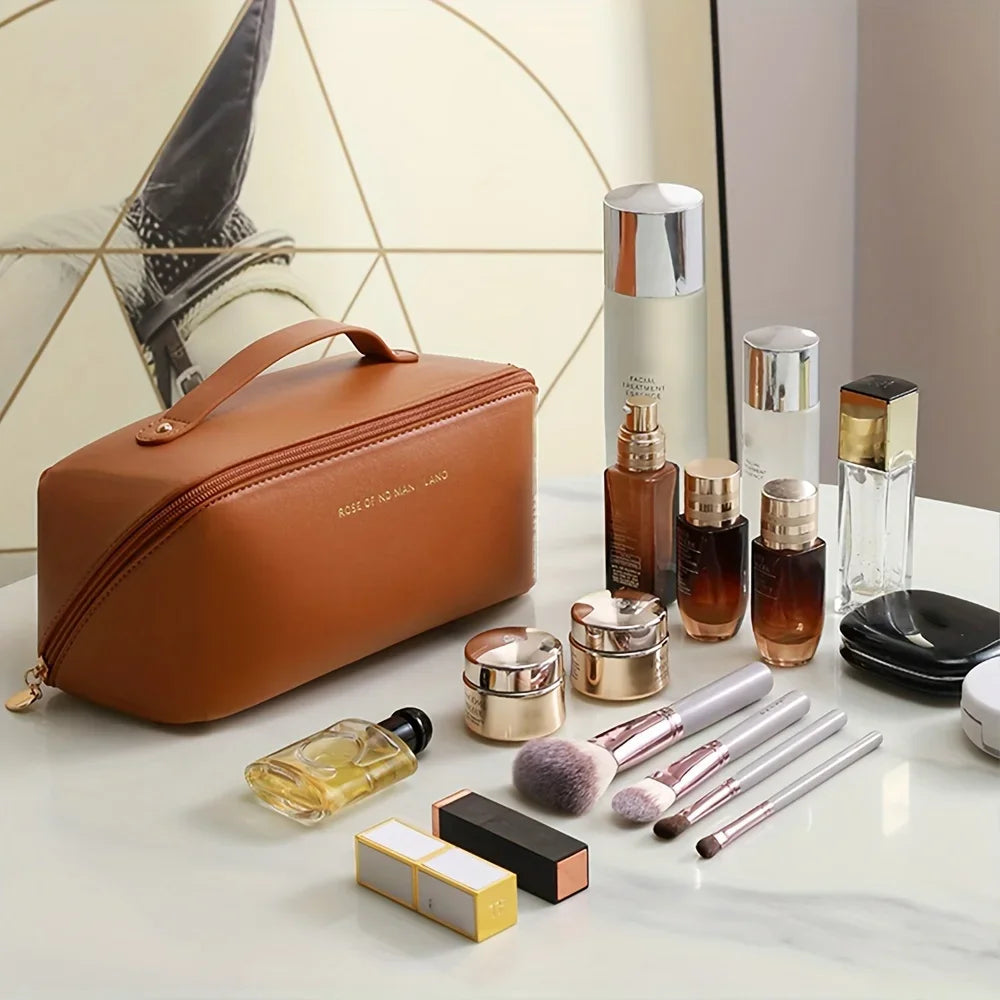 Pochette de maquillage en cuir étanche