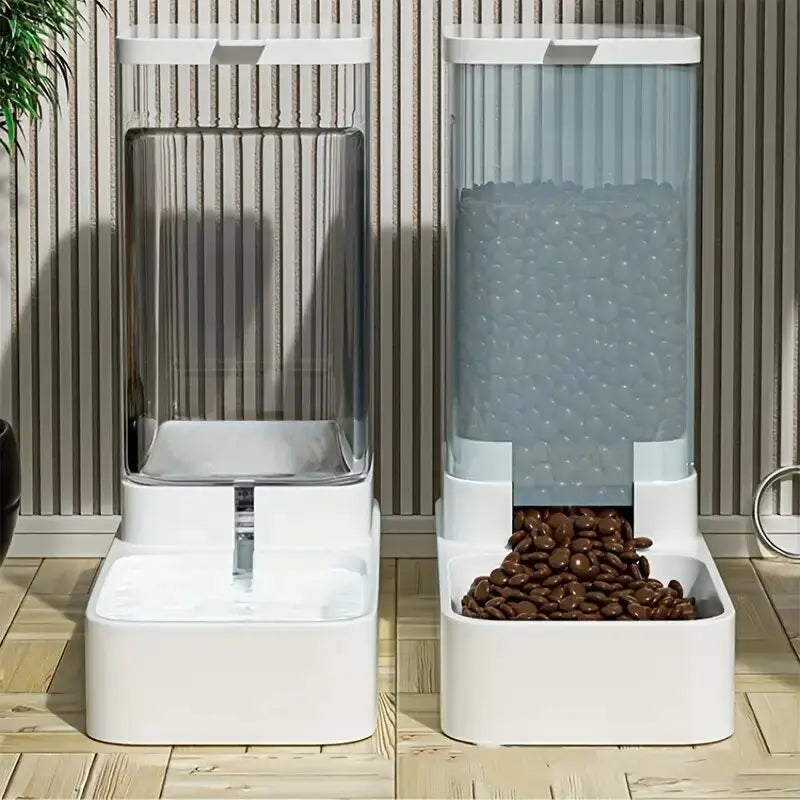 Distributeur Automatique 2-en-1 pour Chien & Chat – Grande Capacité 3,8L / 2,1kg – Design Moderne & Épuré