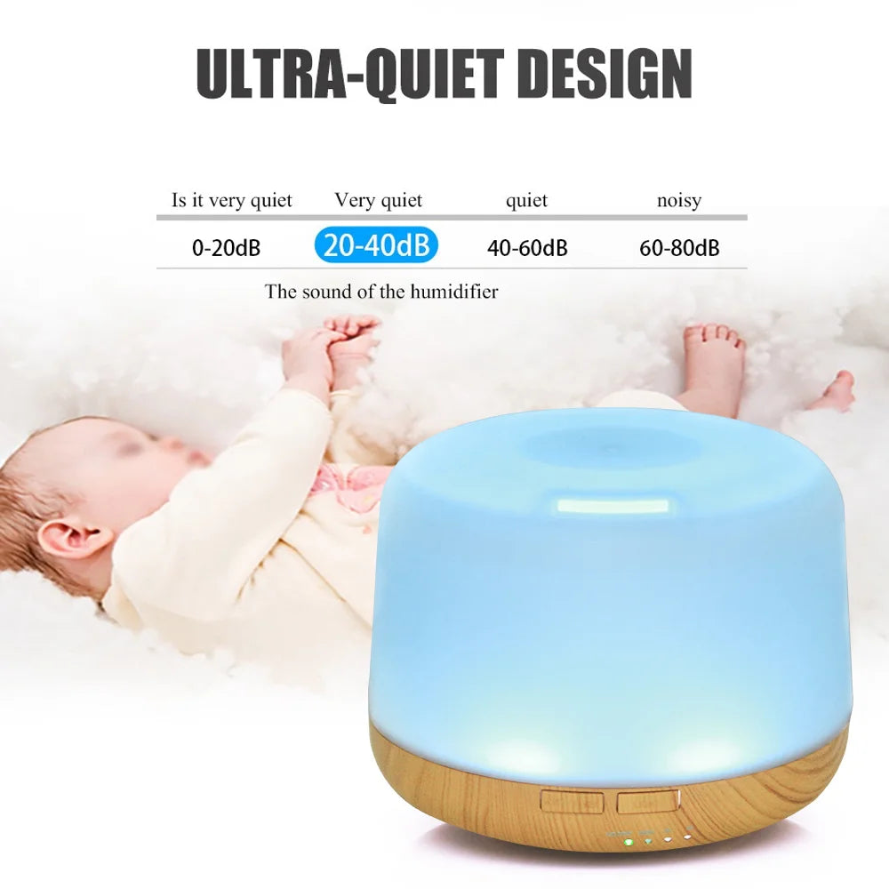 Diffuseur Zen 500ml – Humidificateur LED 7 Couleurs & Huiles Essentielles