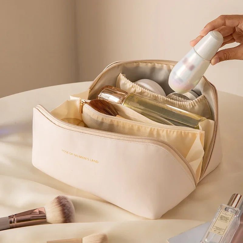 Pochette de maquillage en cuir étanche