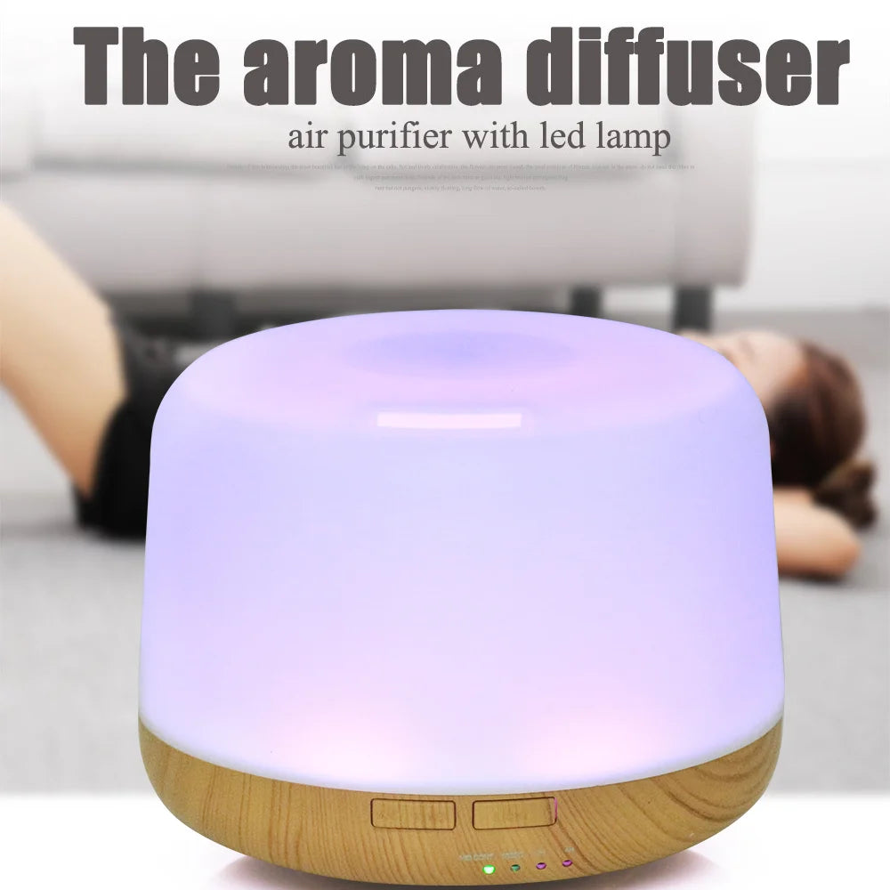 Diffuseur Zen 500ml – Humidificateur LED 7 Couleurs & Huiles Essentielles